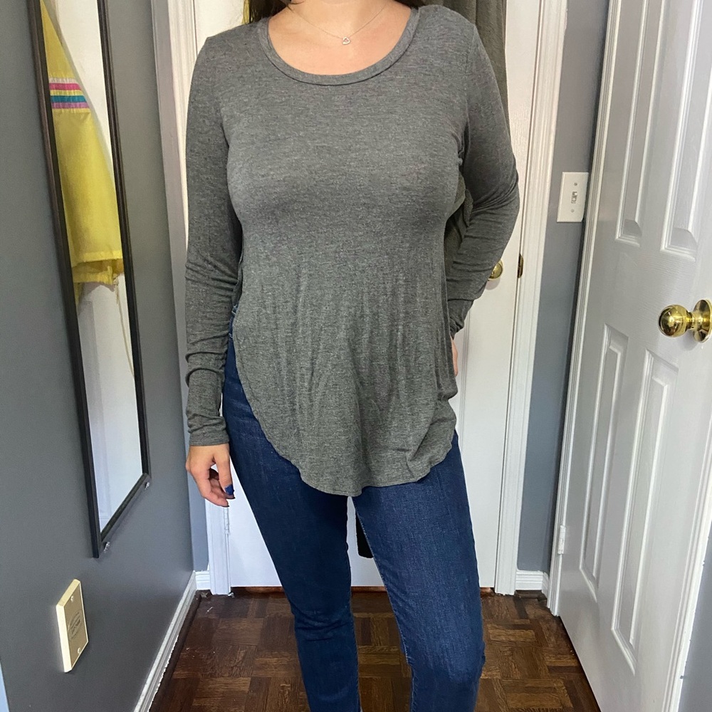 grey long sleeve